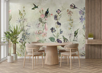 Soft floral mural design


