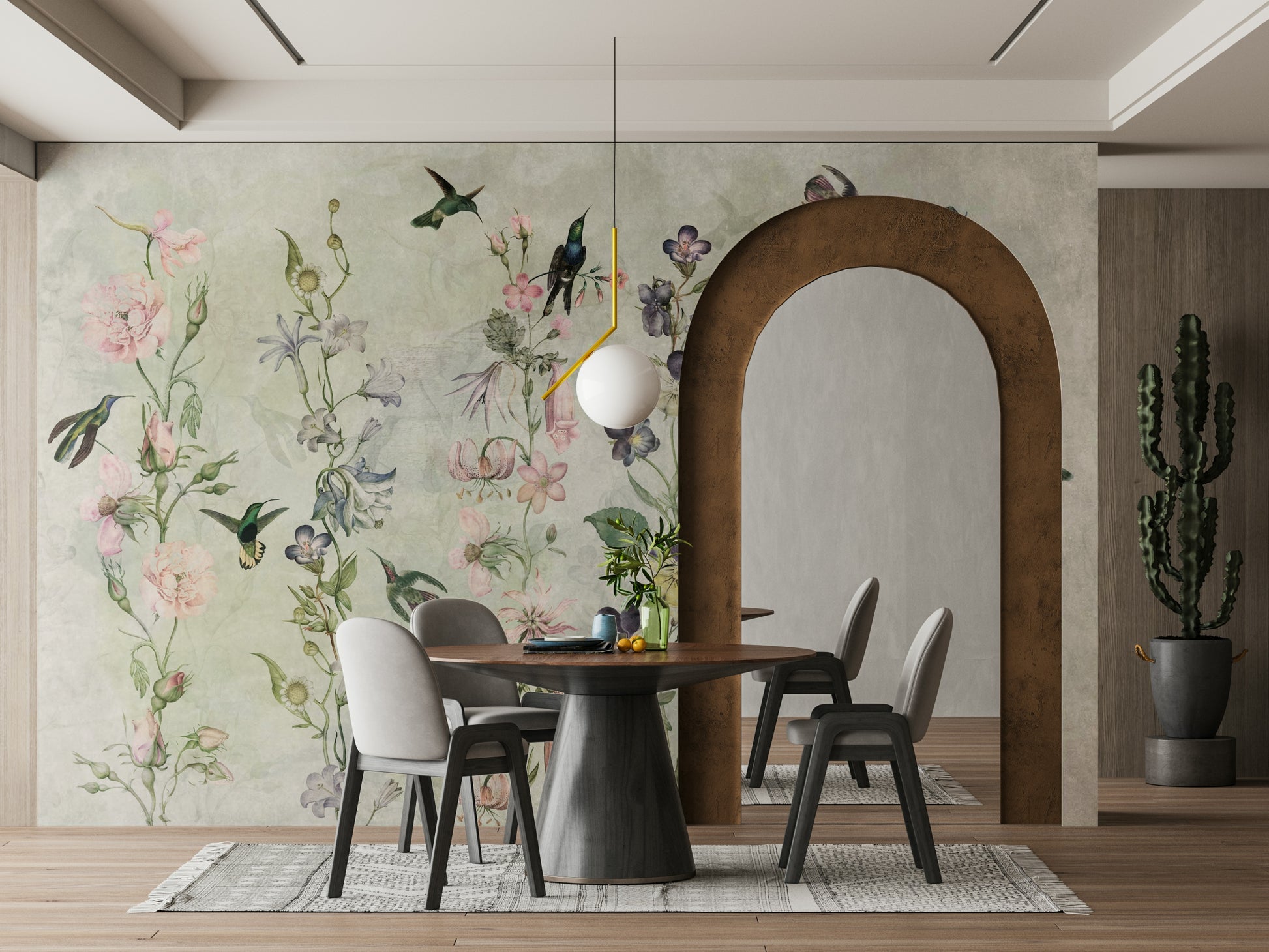 Gentle foliage wallpaper design

