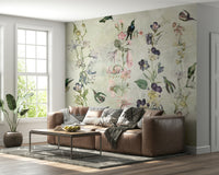 Calm floral garden mural

