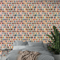 Earth-toned wallpaper with clean, structured pill design.

