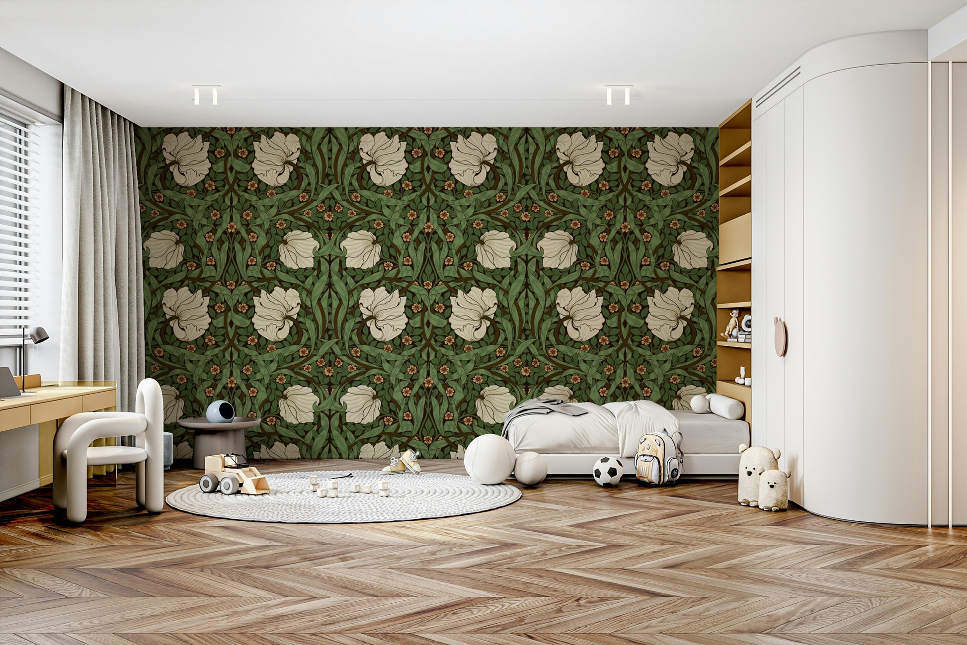 Intricate foliage pattern wallpaper


