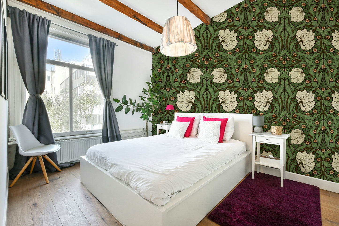 Handcrafted floral wallpaper design

