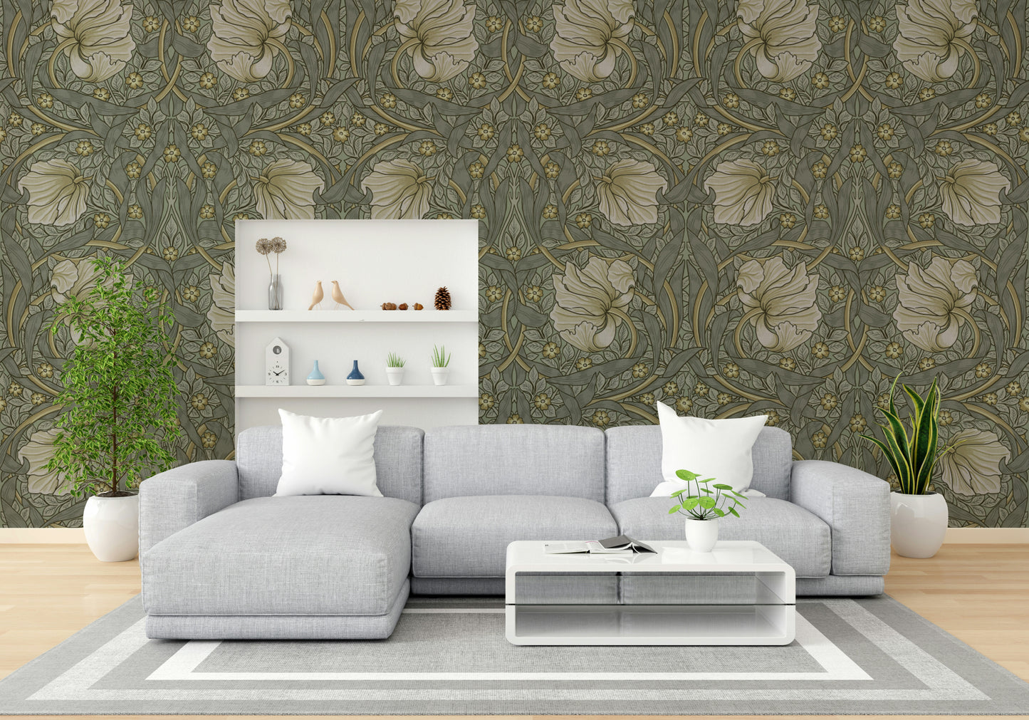 Elegant wallpaper with natural motifs

