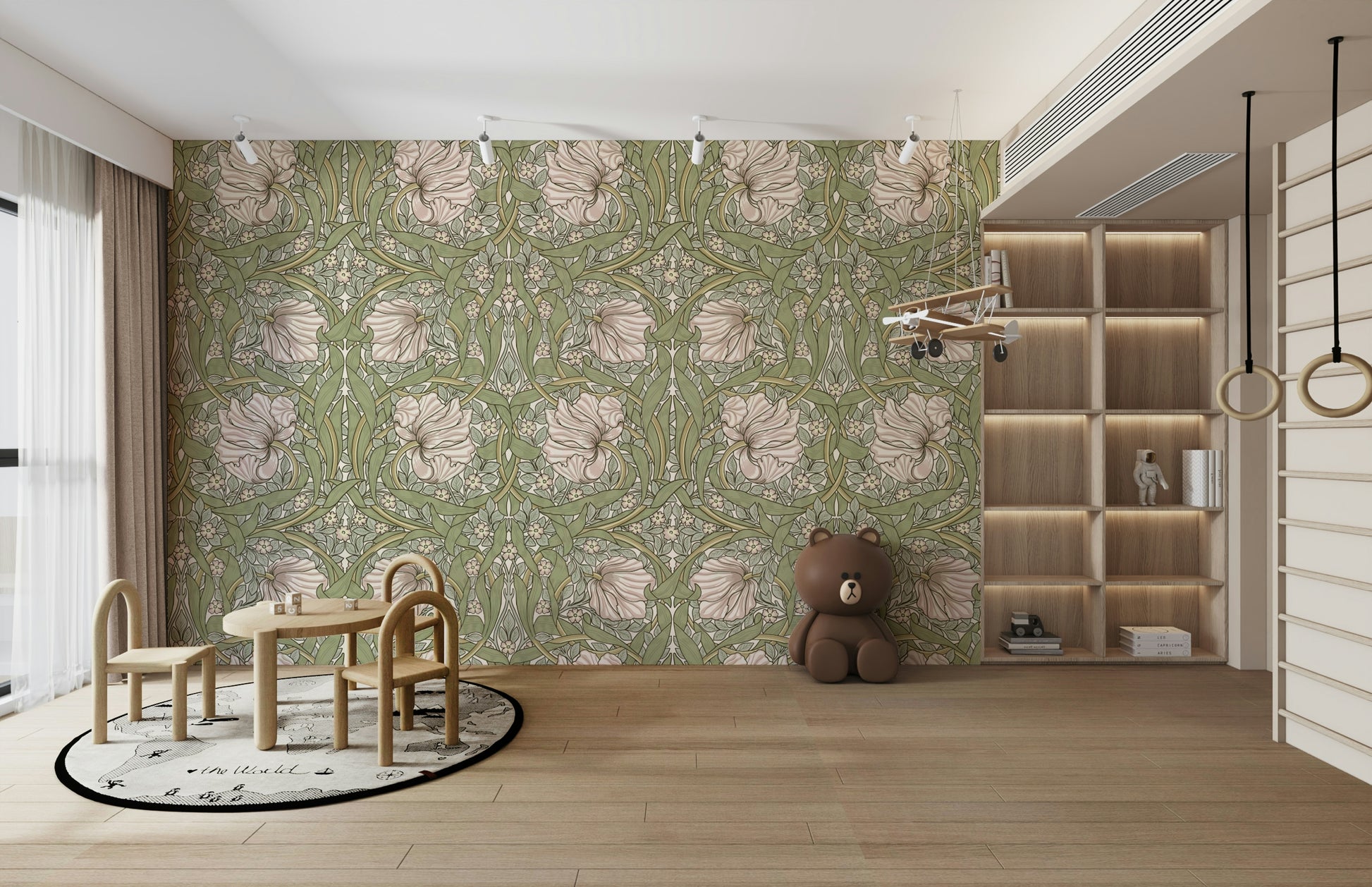 Elegant floral wallpaper for living rooms

