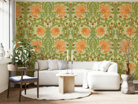 Traditional botanical wallpaper design


