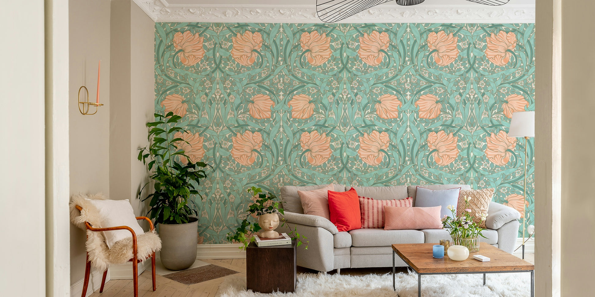 Handcrafted William Morris wallpaper


