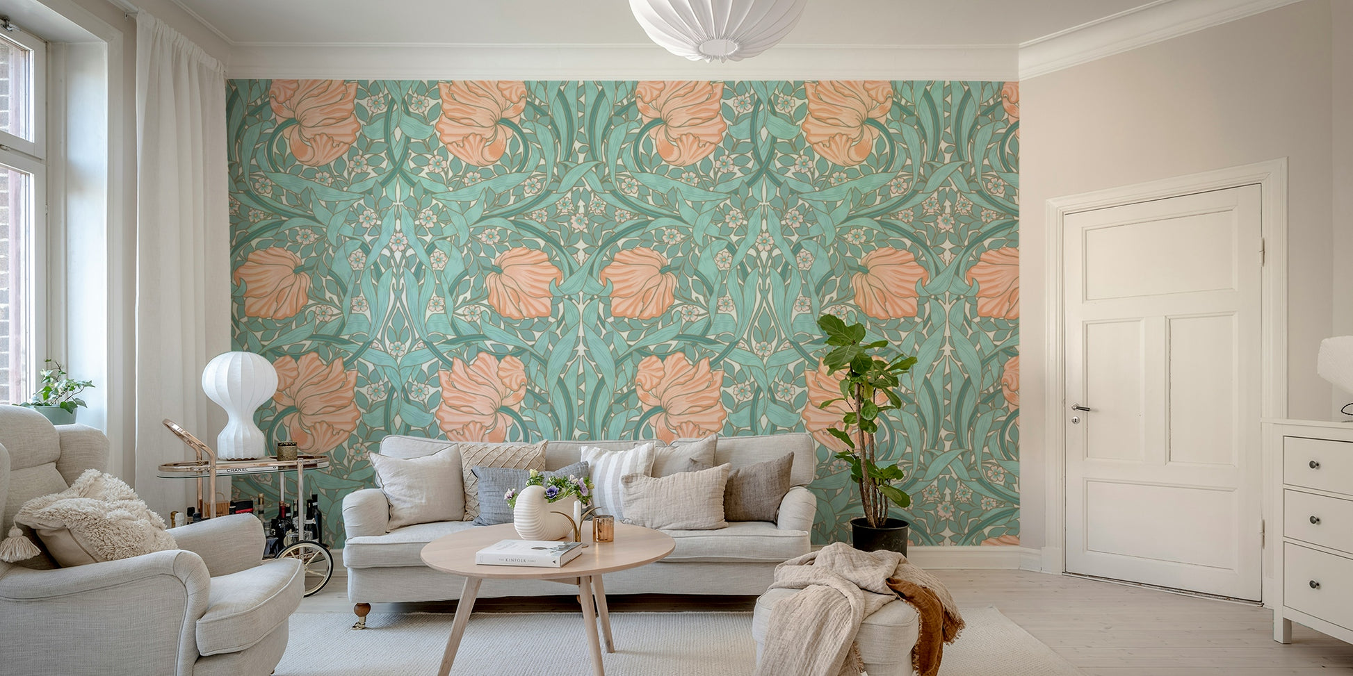 Victorian floral wallpaper design

