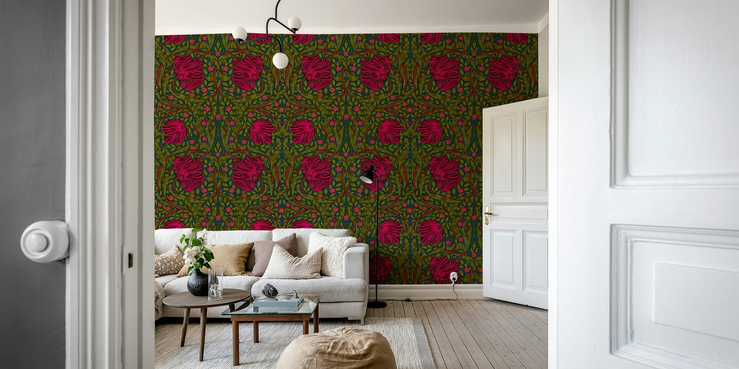 Handcrafted William Morris wallpaper

