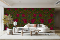 Traditional botanical wallpaper design


