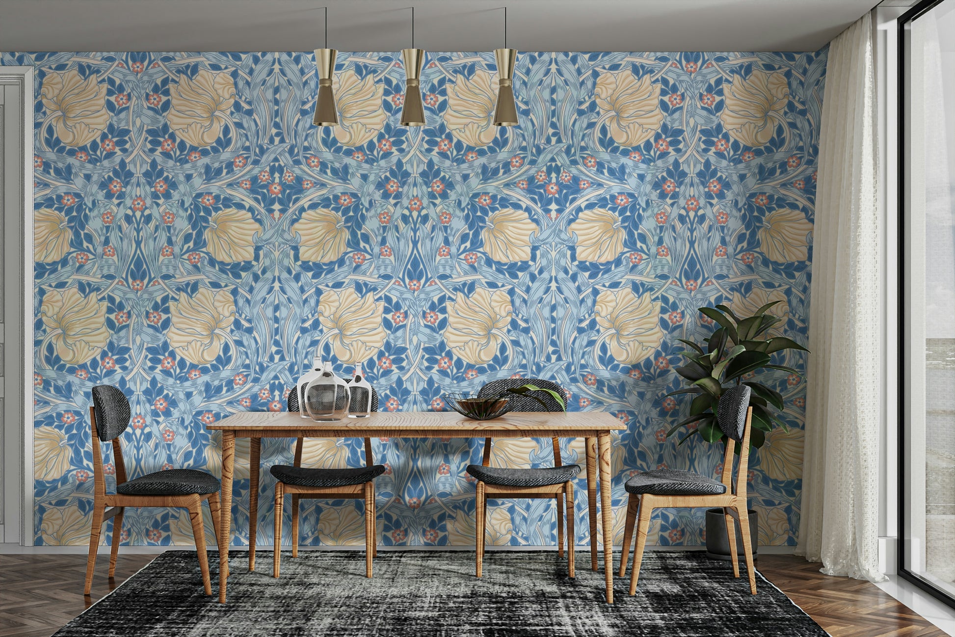Victorian floral wallpaper design

