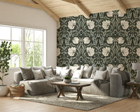 Nature-inspired floral mural for bedroom walls

