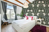 Detailed floral wallpaper for traditional interiors

