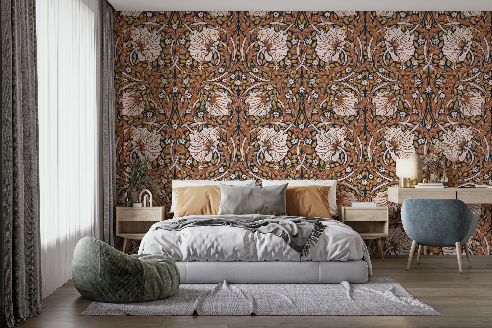 Traditional floral wallpaper for elegant interiors

