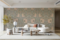 Vintage floral mural for traditional spaces

