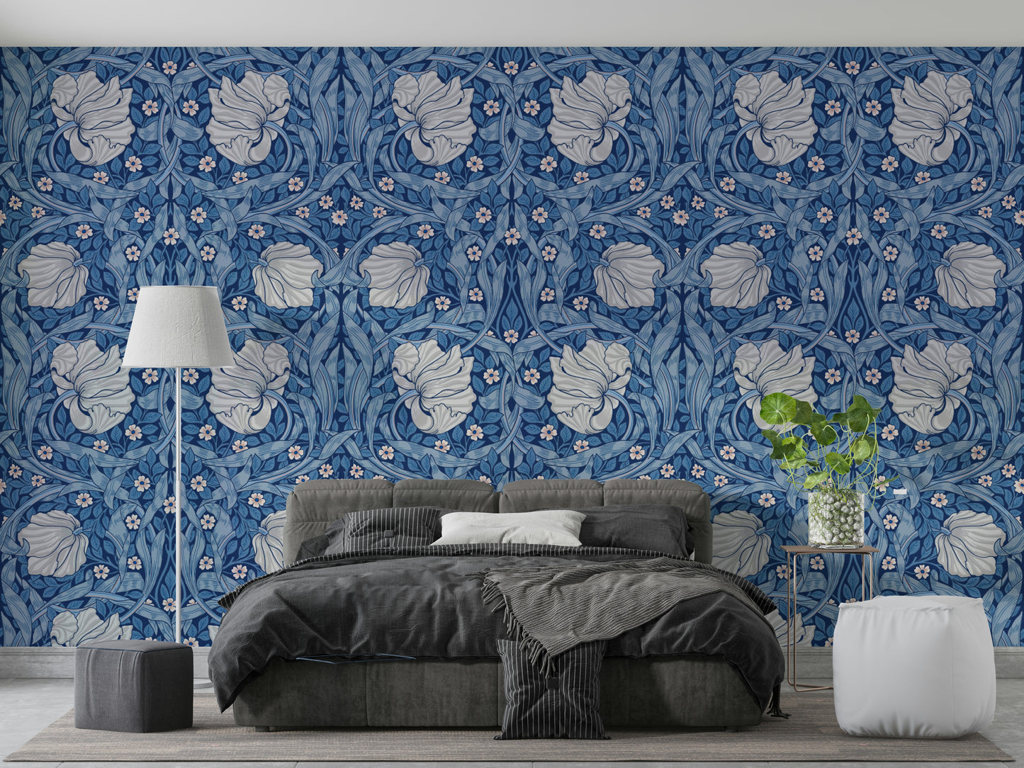 Vintage-inspired floral mural for cozy spaces

