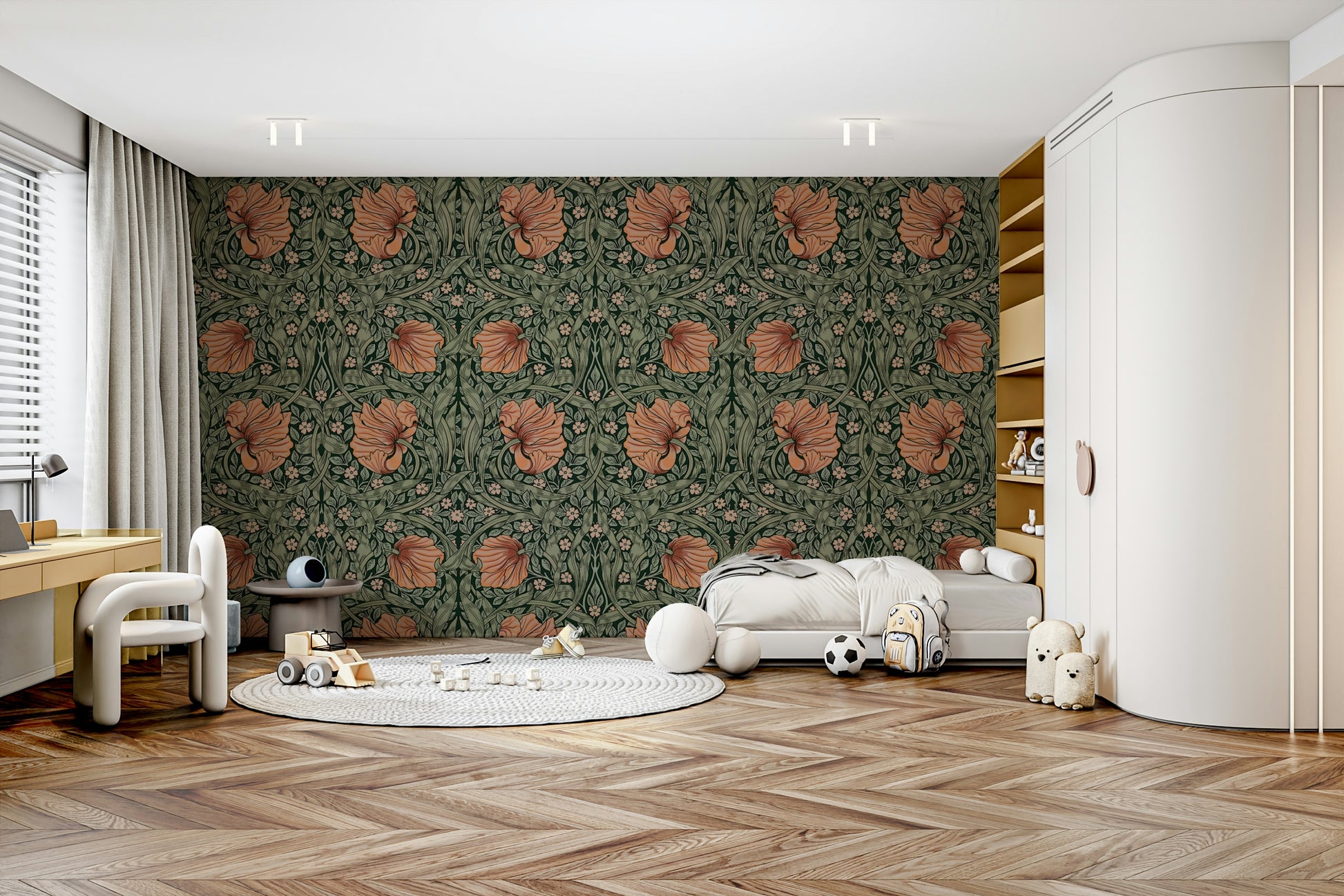 Classic William Morris wallpaper for living rooms

