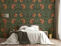 Peel and stick pimpernel floral mural for feature walls

