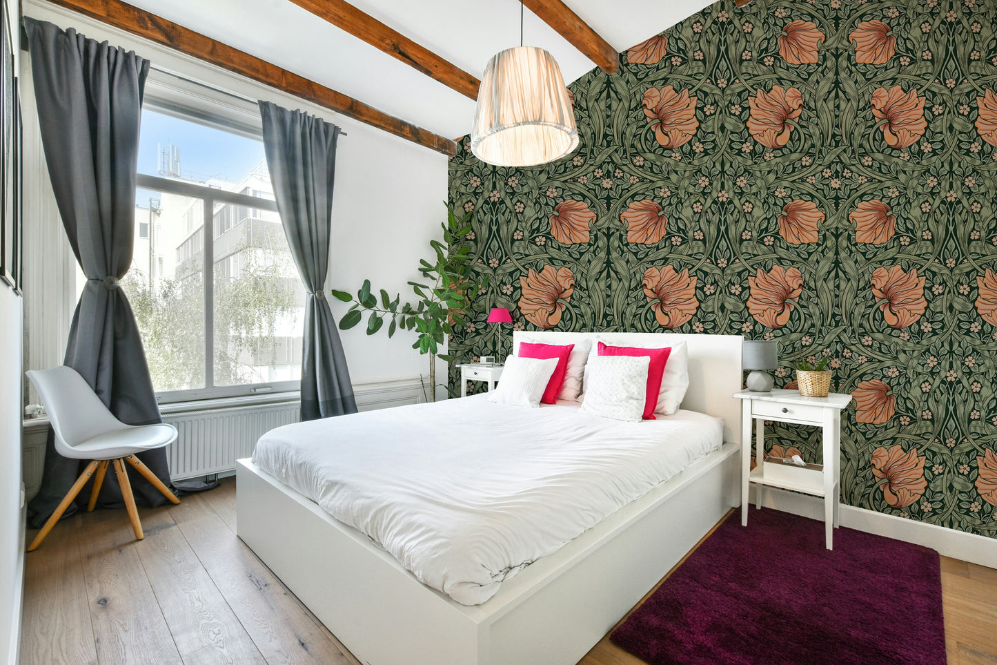 Timeless floral wallpaper for bedrooms

