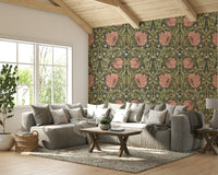 Traditional wallpaper with pimpernel floral pattern

