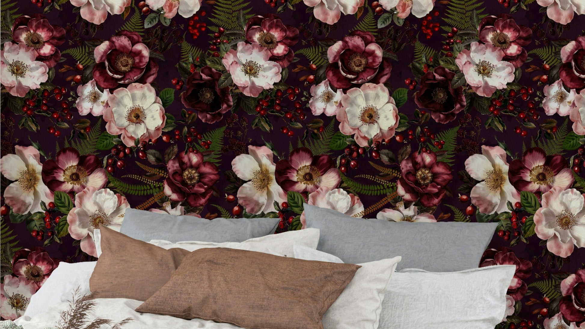 Vintage Mystic Night Roses wallpaper for walls

