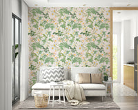 Gentle rose garden wallpaper with soft tones

