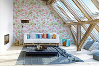 Peel and stick floral wallpaper with soft roses

