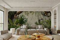 Jungle Vista - Day Wall Mural featuring lush green foliage.

