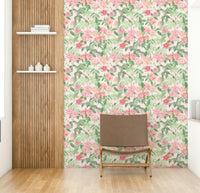 Peel and stick blush rose floral wallpaper

