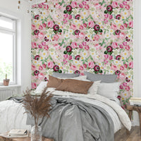 Timeless rose garden wallpaper in dreamy tones


