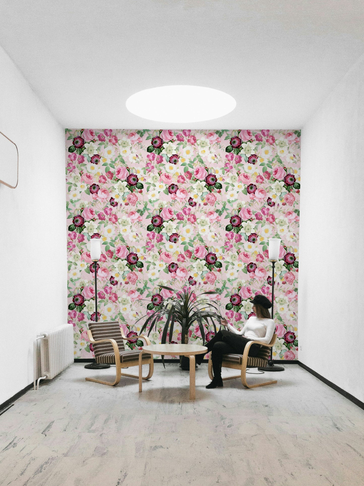 Romantic floral wallpaper for living rooms

