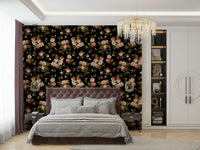 Elegant vintage rose garden wallpaper for home decor

