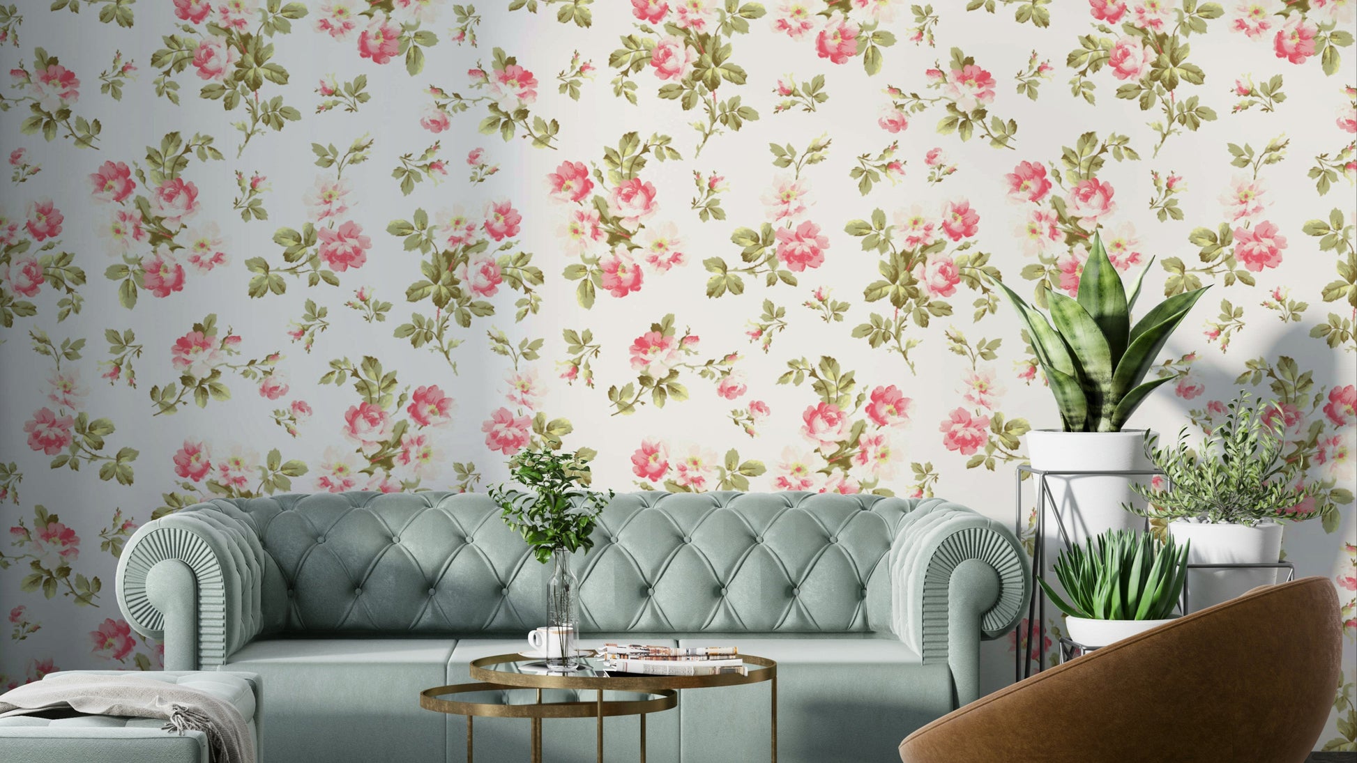 Romantic rose garden wallpaper for walls


