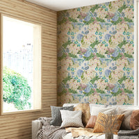 Romantic floral mural for bedroom walls

