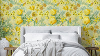 Golden hour rose blooms wallpaper for walls