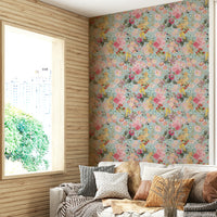 Elegant floral wall mural in warm tones

