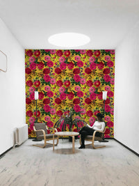 Vibrant vintage floral wallpaper bringing energy and charm to your walls.

