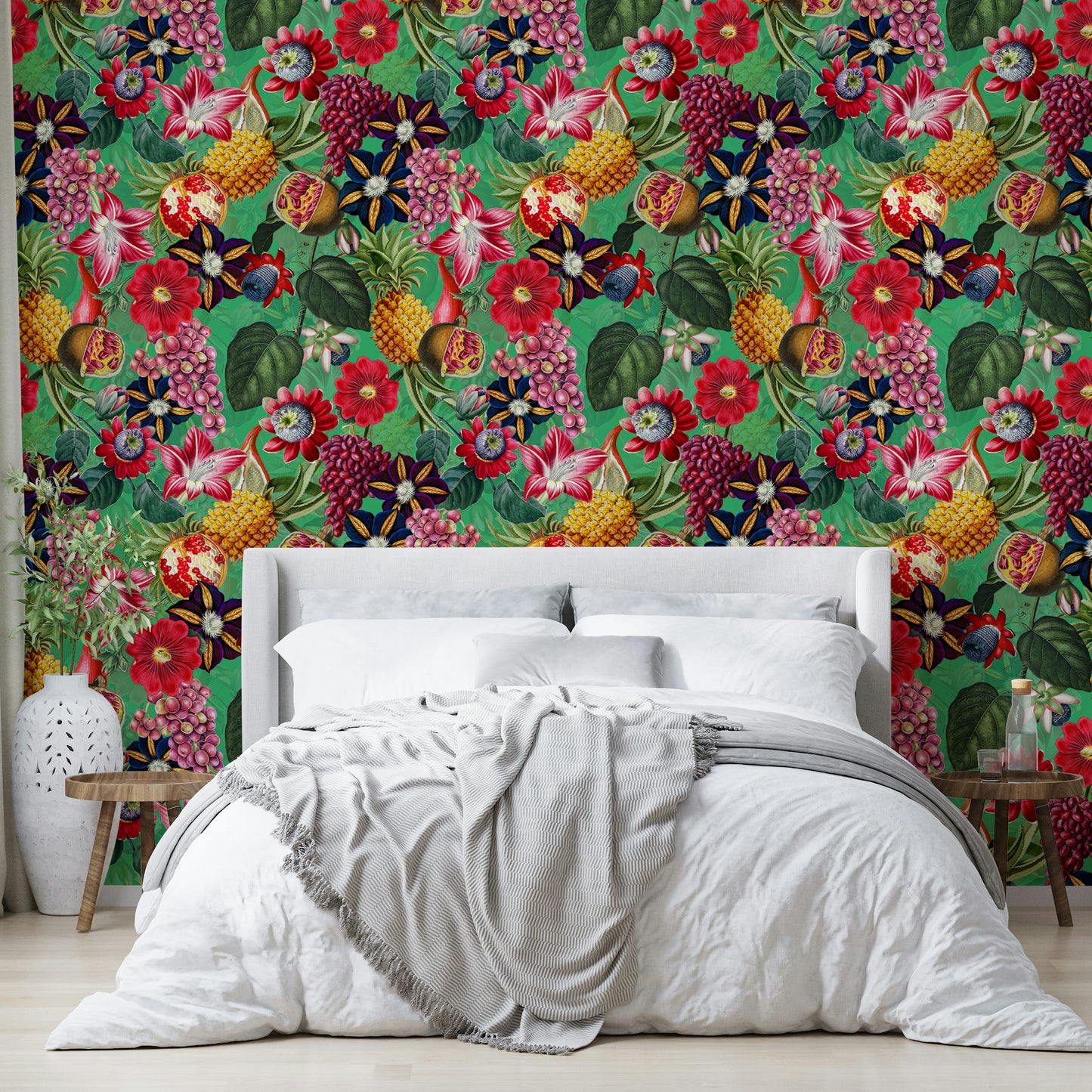 Vibrant foliage and flowers in Tropical Eden wallpaper for walls

