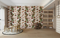 Dynamic and colorful tropical wallpaper with exotic wildlife details

