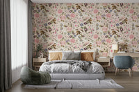 Gentle, nature-filled wallpaper creating a peaceful ambiance

