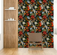 Dark, delicate wallpaper creating a serene night atmosphere

