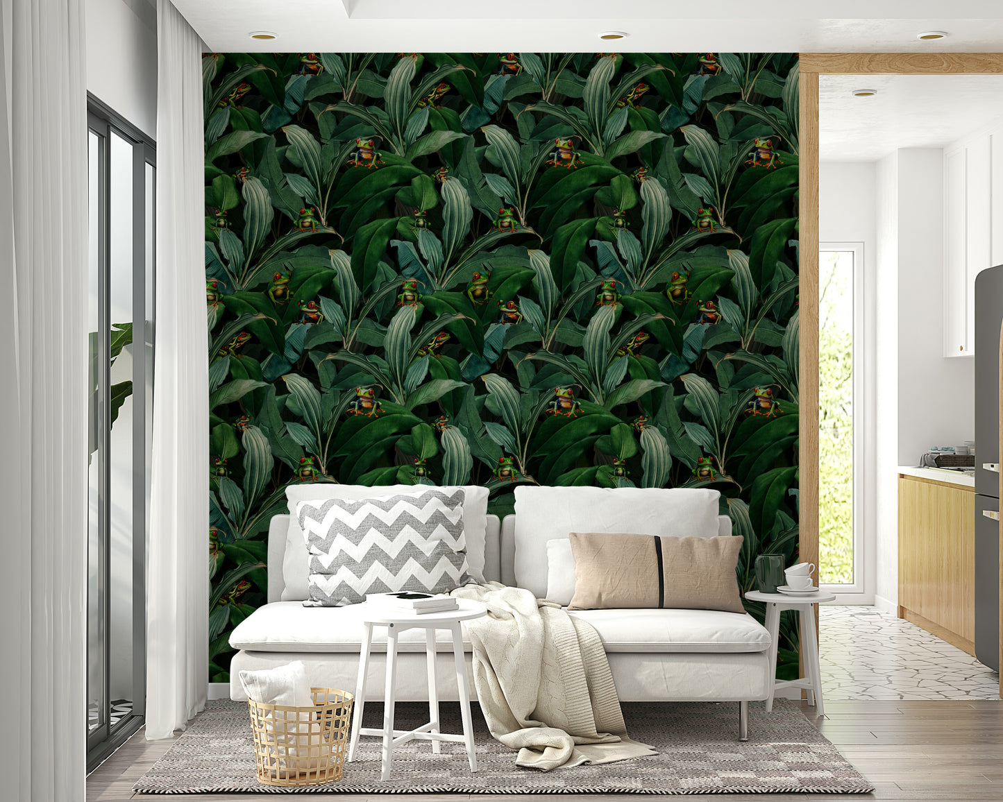Bold and dramatic Emerald Eyes in the Jungle wallpaper for walls

