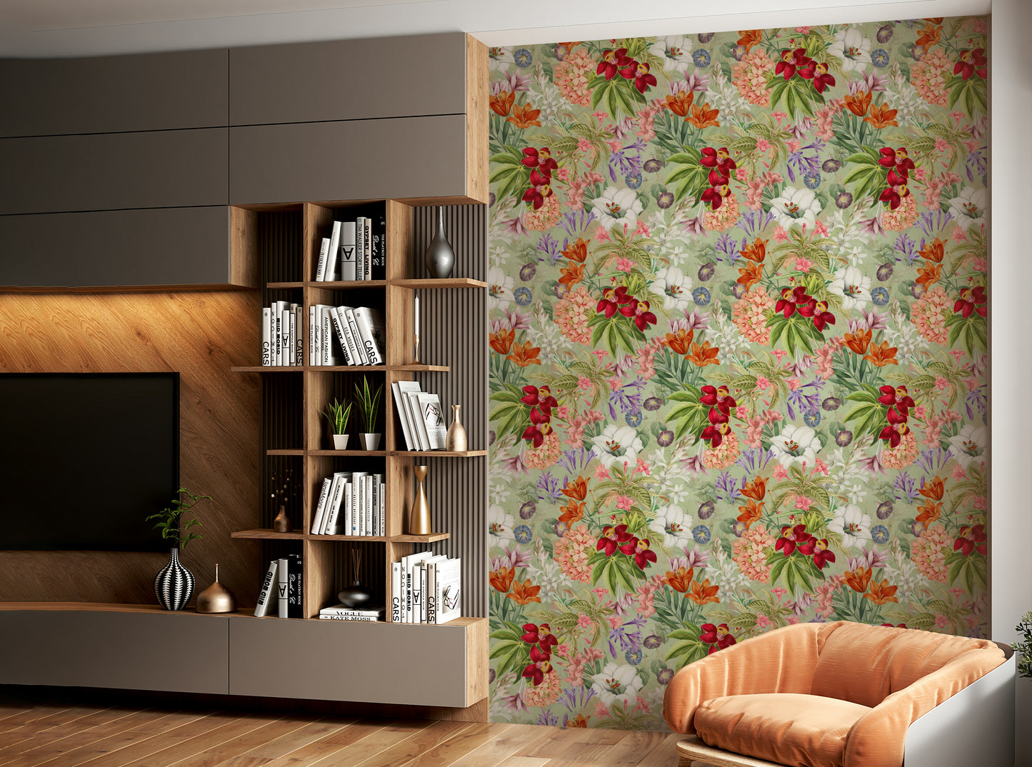 Vintage Botanical Garden wallpaper with delicate floral designs

