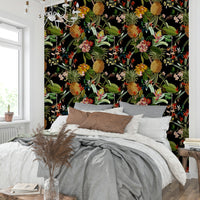 Vibrant pineapple wallpaper with bright yellow tones and rich foliage.

