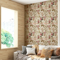 Lush floral wallpaper mural with bold passionflower design.

