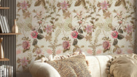 Passionflower wallpaper mural featuring bright blooms and leaves.

