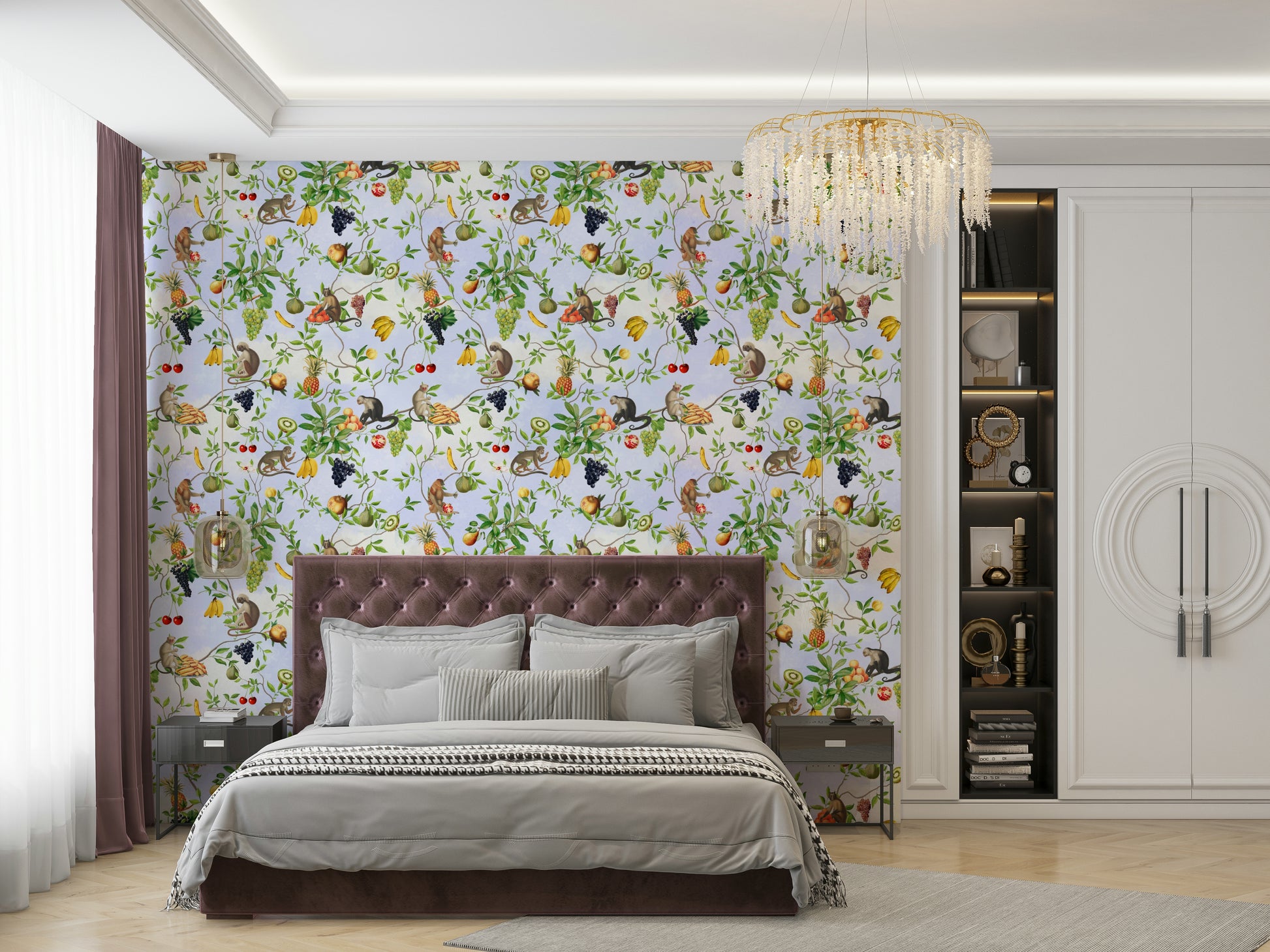 Playful jungle-inspired wallpaper bringing adventure into your room.

