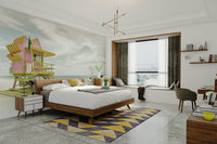 Palm tree vintage wall mural capturing Miami Beach’s charm.

