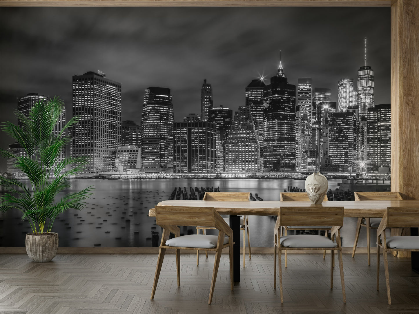NEW YORK CITY Monochrome Night Impressions  Wall Mural