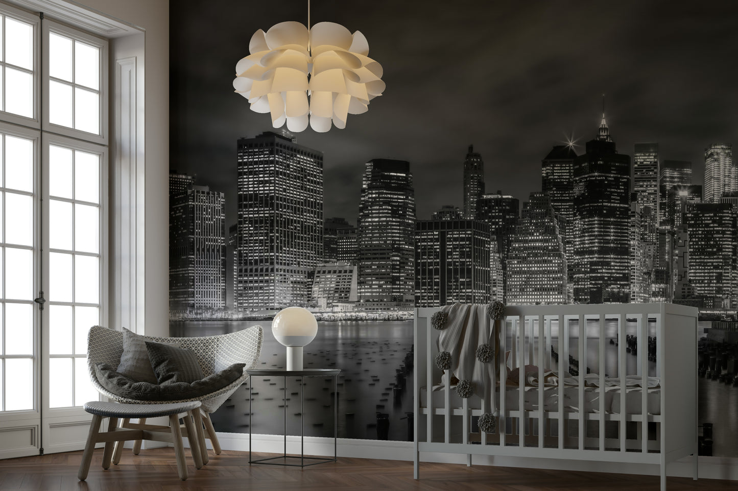 NEW YORK CITY Monochrome Night Impressions  Wall Mural