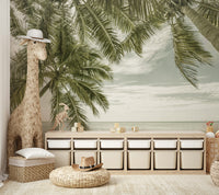 Mural wallpaper of Florida beach in retro style

